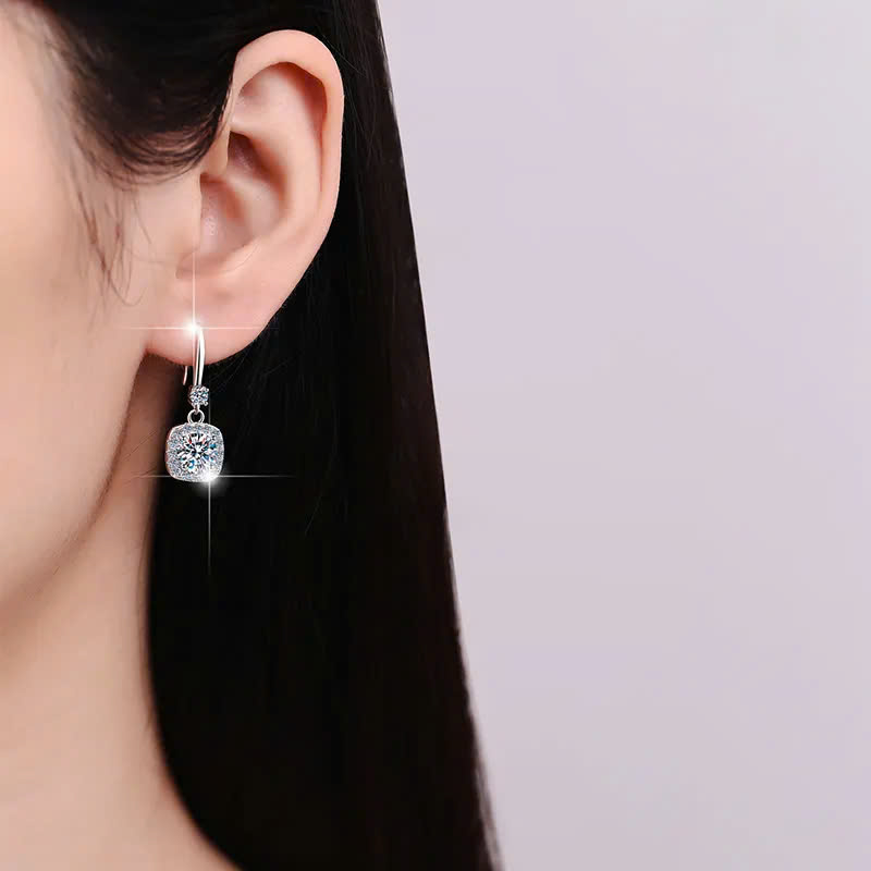 Bông Tai ESME ESES049 Kim Cương Đá Moissanite Bạc 925 Xi Kim 5 lớp