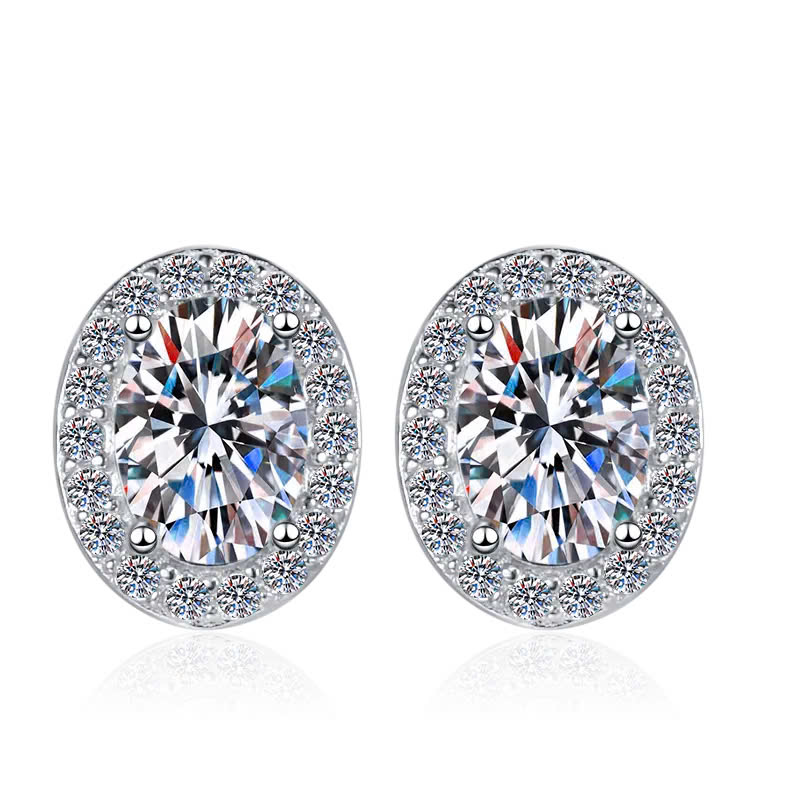 Bông Tai ESME ESES046 Kim Cương Đá Moissanite Bạc 925 Xi Kim 5 lớp