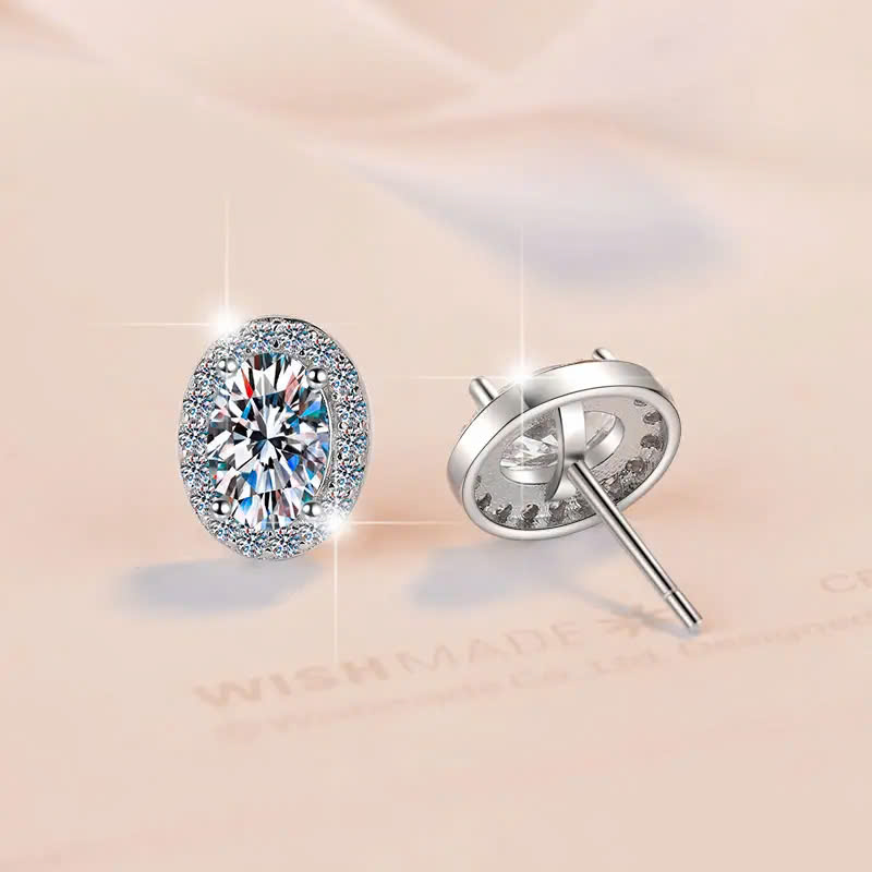 Bông Tai ESME ESES046 Kim Cương Đá Moissanite Bạc 925 Xi Kim 5 lớp