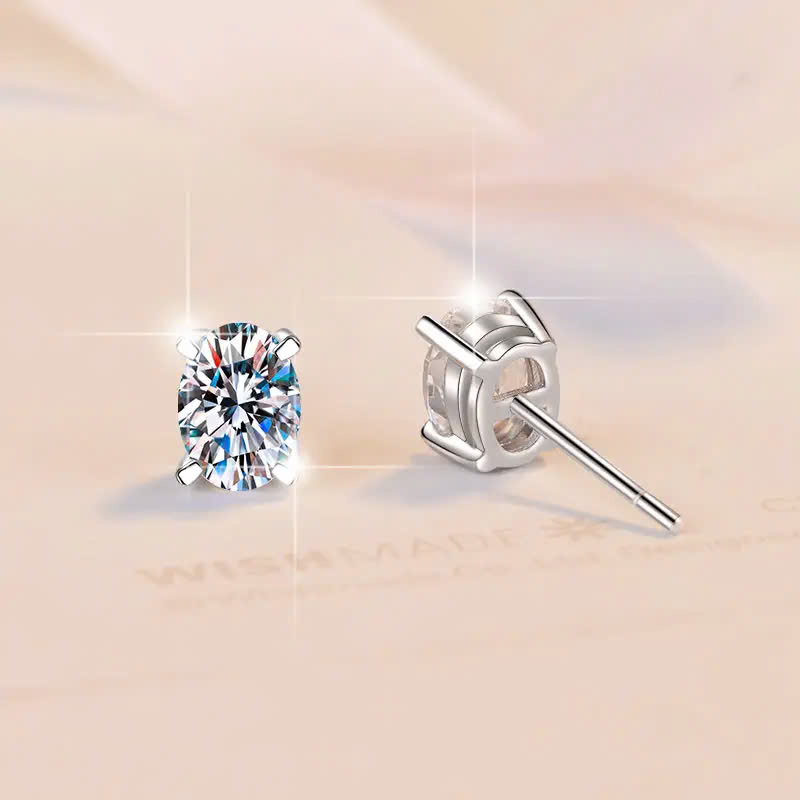 Bông Tai ESME ESES045 Kim Cương Đá Moissanite Bạc 925 Xi Kim 5 lớp