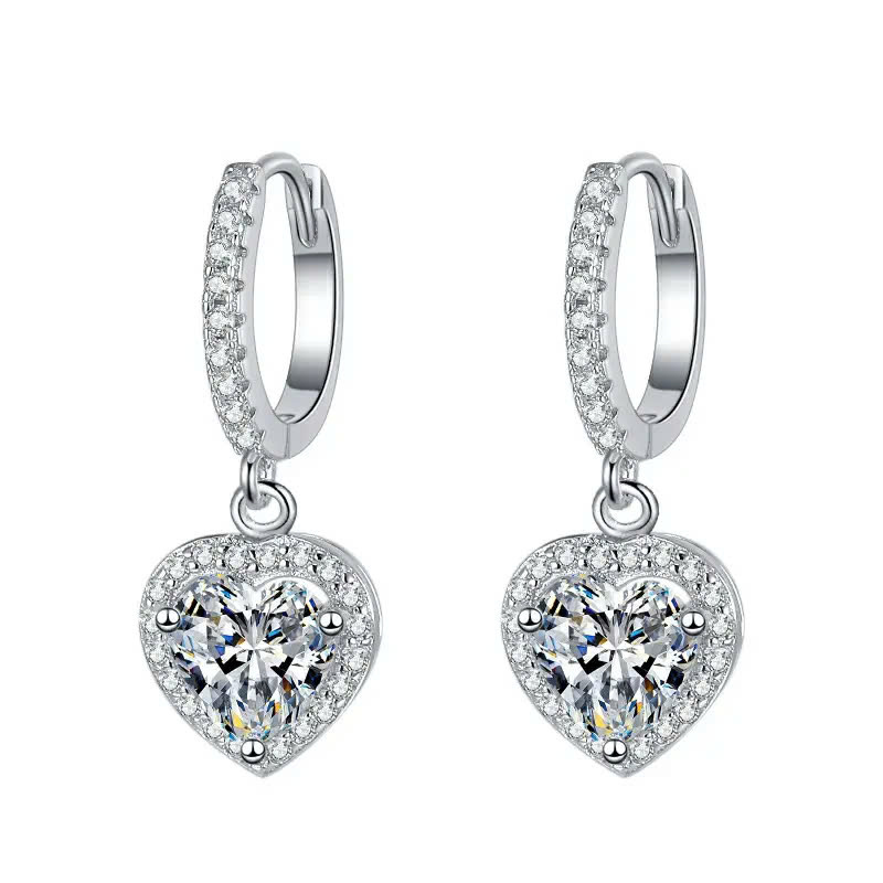Bông Tai ESME ESES030 Kim Cương Đá Moissanite Bạc 925 Xi Kim 5 lớp