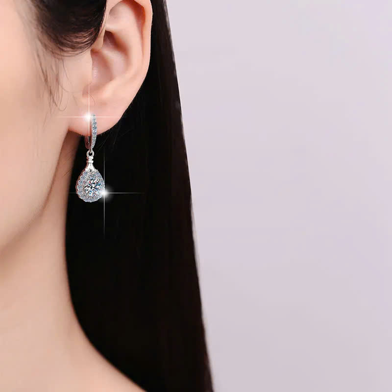 Bông Tai ESME ESES0047 Kim Cương Đá Moissanite Bạc 925 Xi Kim 5 lớp