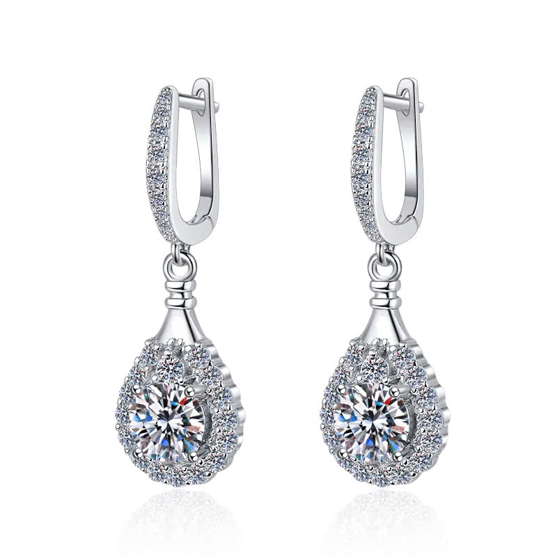 Bông Tai ESME ESES0047 Kim Cương Đá Moissanite Bạc 925 Xi Kim 5 lớp