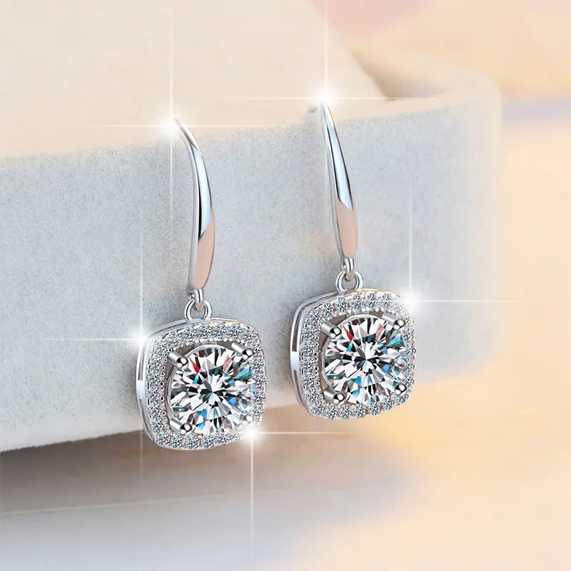 Bông Tai ESME ESES039 Kim Cương Đá Moissanite Bạc 925 Xi Kim 5 lớp