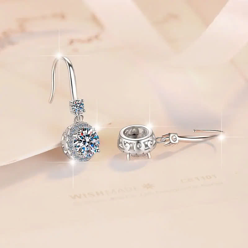 Bông Tai ESME ESES048 Kim Cương Đá Moissanite Bạc 925 Xi Kim 5 lớp