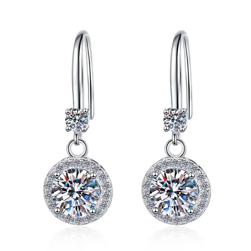 Bông Tai ESME ESES048 Kim Cương Đá Moissanite Bạc 925 Xi Kim 5 lớp