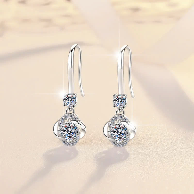 Bông Tai ESME ESES025 Kim Cương Đá Moissanite Bạc 925 Xi Kim 5 lớp