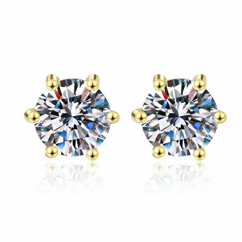Bông Tai ESME ESES044 Kim Cương Đá Moissanite Bạc 925 Xi Kim 5 lớp
