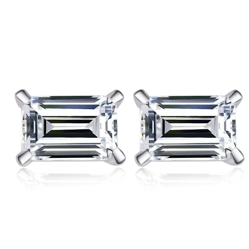 Bông Tai ESME ESES043 Kim Cương Đá Moissanite Bạc 925 Xi Kim 5 lớp