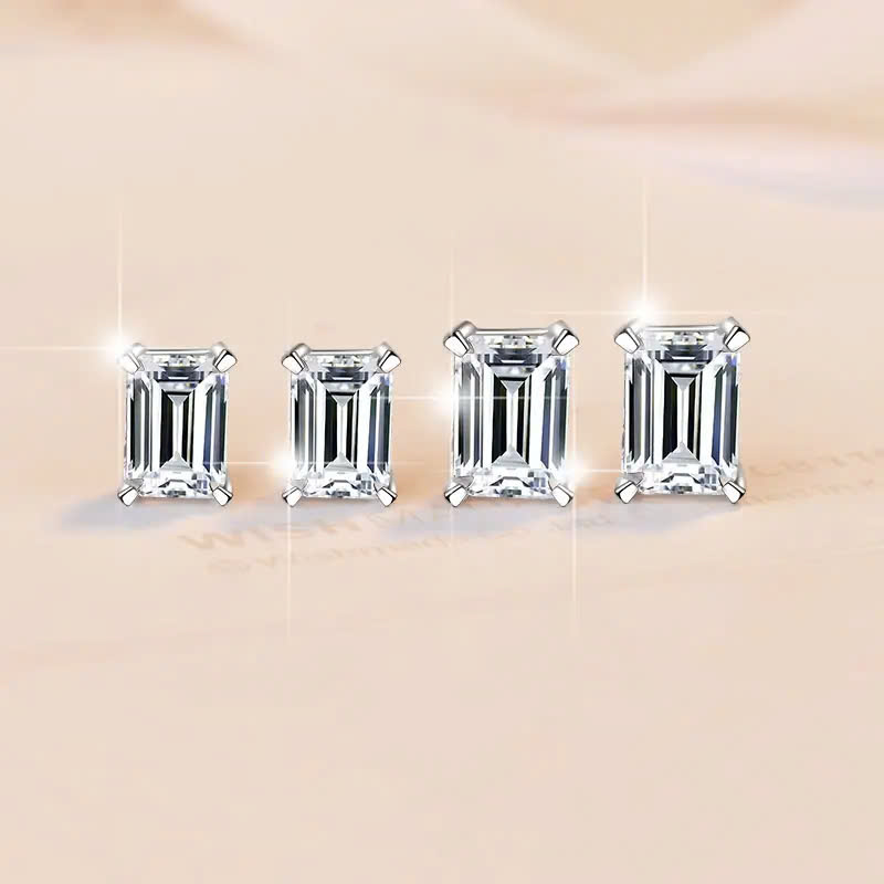 Bông Tai ESME ESES043 Kim Cương Đá Moissanite Bạc 925 Xi Kim 5 lớp