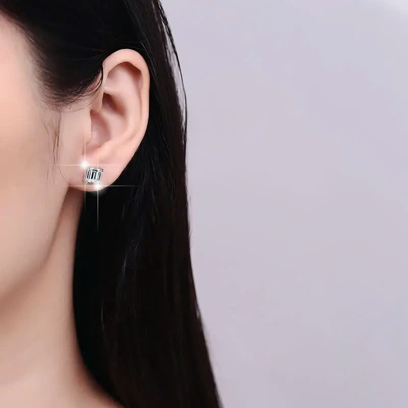Bông Tai ESME ESES042 Kim Cương Đá Moissanite Bạc 925 Xi Kim 5 lớp