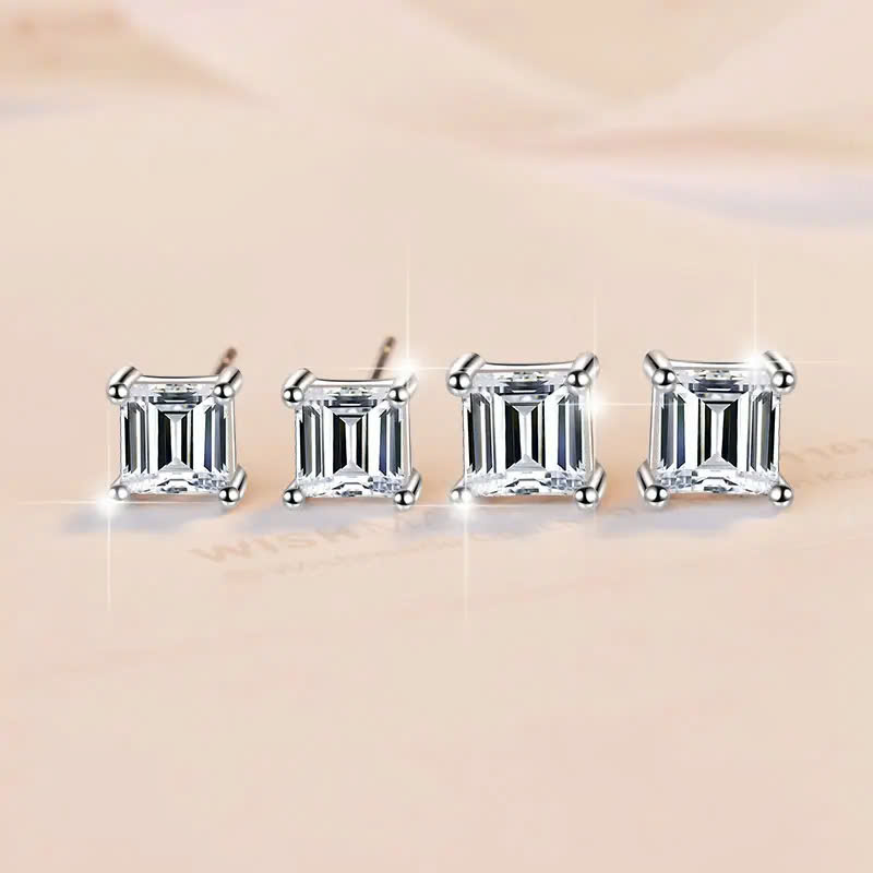 Bông Tai ESME ESES042 Kim Cương Đá Moissanite Bạc 925 Xi Kim 5 lớp