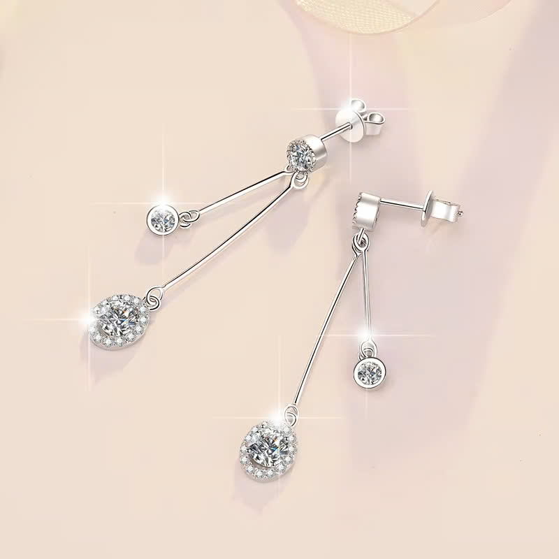 Bông Tai ESME ESES036 Kim Cương Đá Moissanite Bạc 925 Xi Kim 5 lớp