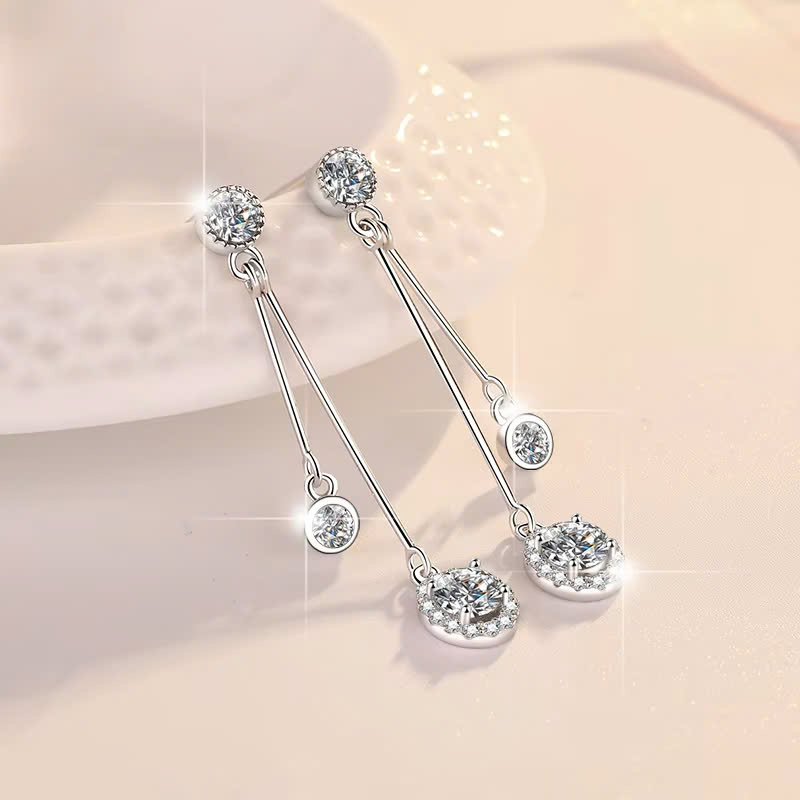 Bông Tai ESME ESES036 Kim Cương Đá Moissanite Bạc 925 Xi Kim 5 lớp