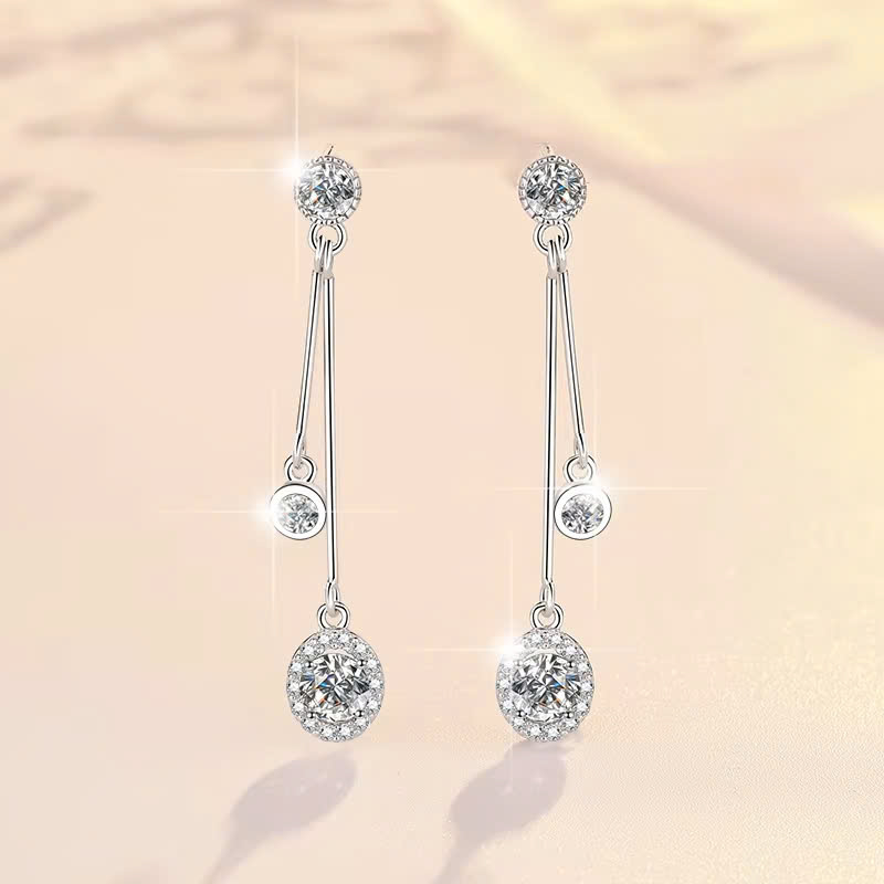 Bông Tai ESME ESES036 Kim Cương Đá Moissanite Bạc 925 Xi Kim 5 lớp
