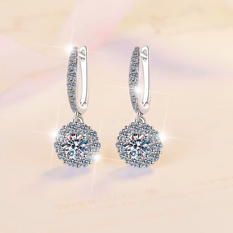 Bông Tai ESME ESES035 Kim Cương Đá Moissanite Bạc 925 Xi Kim 5 lớp