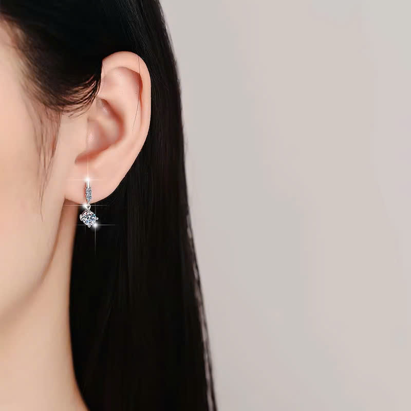 Bông Tai ESME ESES034 Kim Cương Đá Moissanite Bạc 925 Xi Kim 5 lớp