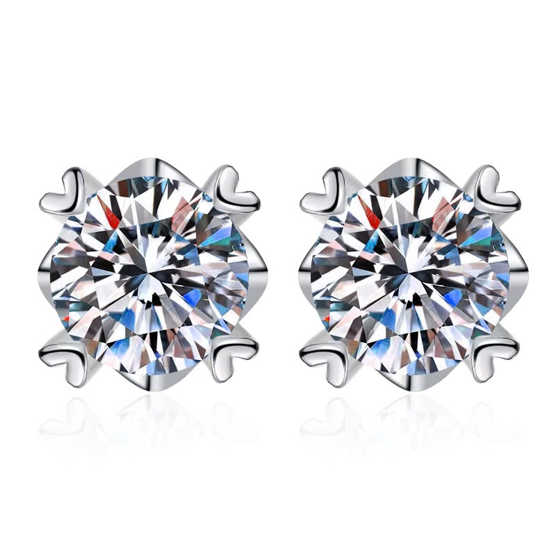 Bông Tai ESME ESES032 Kim Cương Đá Moissanite Bạc 925 Xi Kim 5 lớp