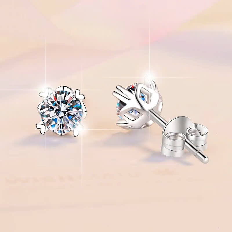 Bông Tai ESME ESES032 Kim Cương Đá Moissanite Bạc 925 Xi Kim 5 lớp