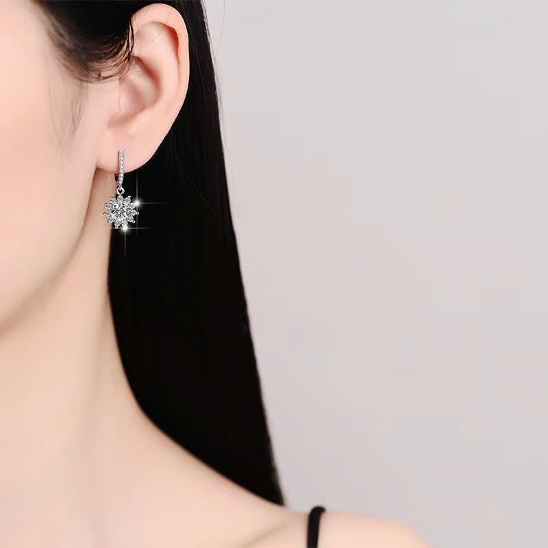Bông Tai ESME ESES029 Kim Cương Đá Moissanite Bạc 925 Xi Kim 5 lớp
