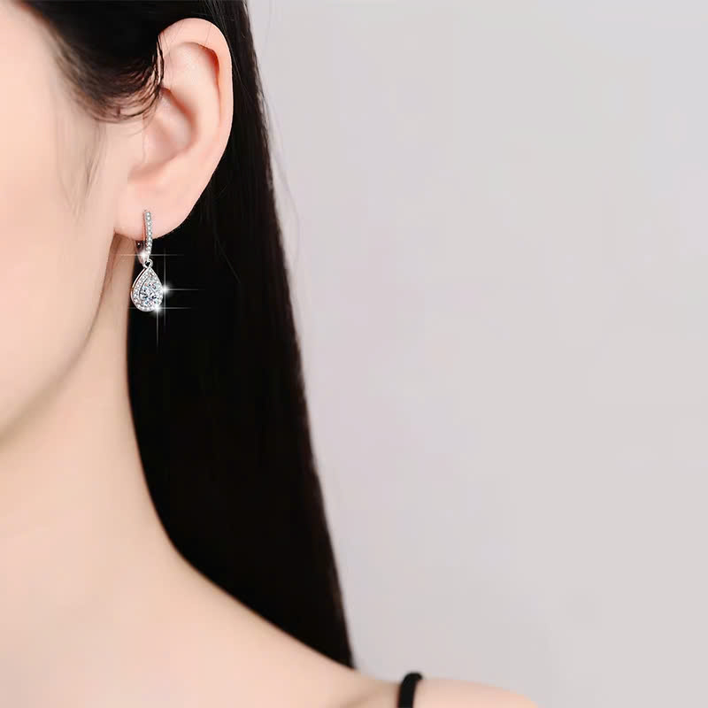 Bông Tai ESME ESES028 Kim Cương Đá Moissanite Bạc 925 Xi Kim 5 lớp