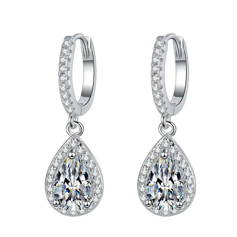 Bông Tai ESME ESES028 Kim Cương Đá Moissanite Bạc 925 Xi Kim 5 lớp
