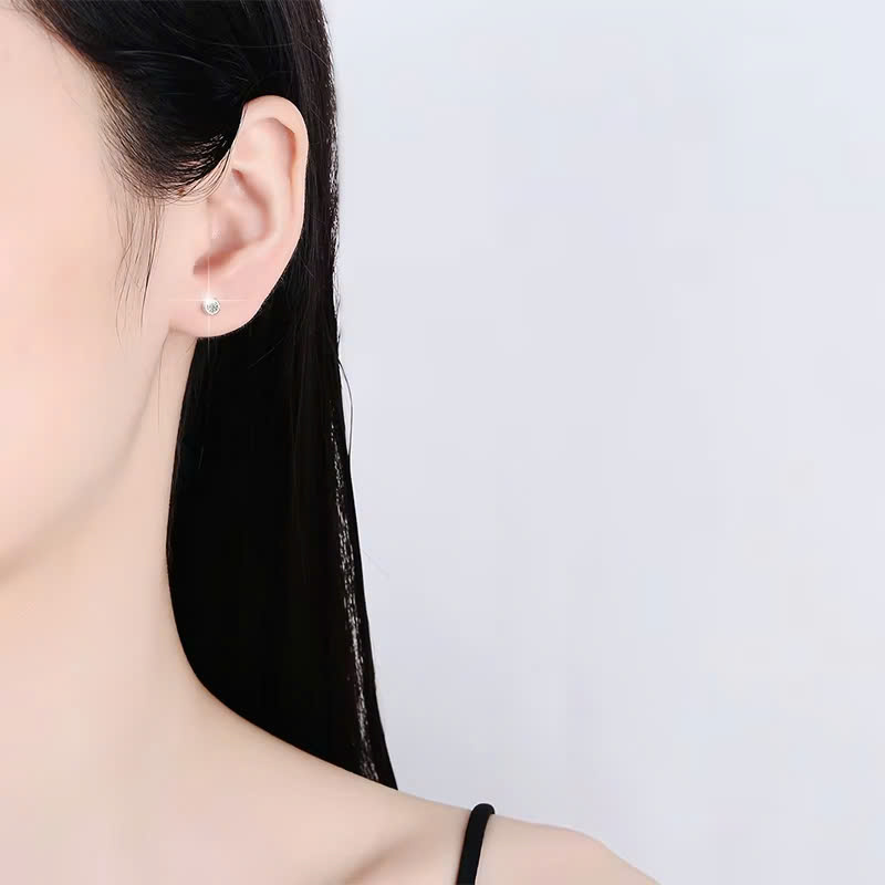 Bông Tai ESME ESES022 Kim Cương Đá Moissanite Bạc 925 Xi Kim 5 lớp