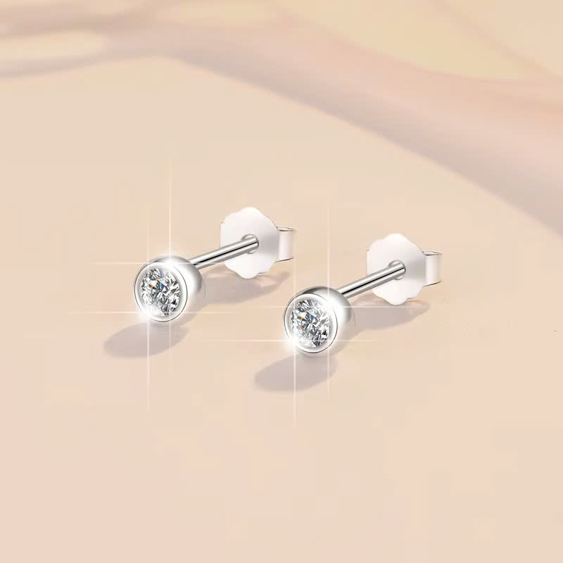 Bông Tai ESME ESES022 Kim Cương Đá Moissanite Bạc 925 Xi Kim 5 lớp