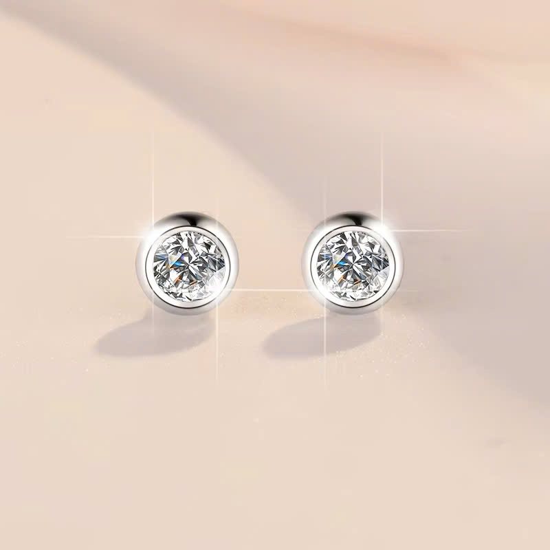 Bông Tai ESME ESES022 Kim Cương Đá Moissanite Bạc 925 Xi Kim 5 lớp