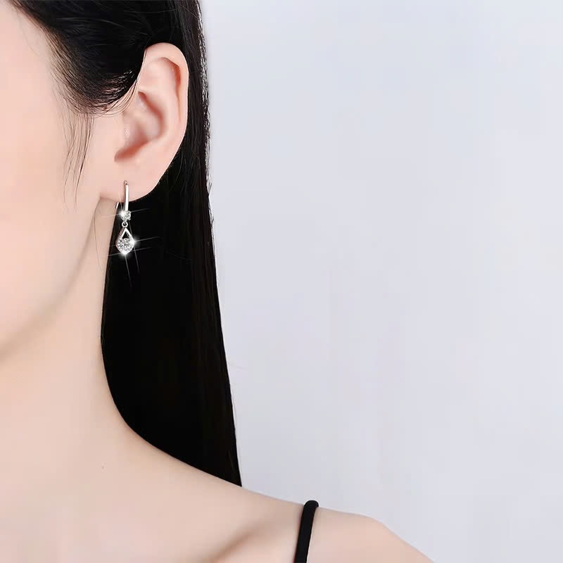 Bông Tai ESME ESES020 Kim Cương Đá Moissanite Bạc 925 Xi Kim 5 lớp