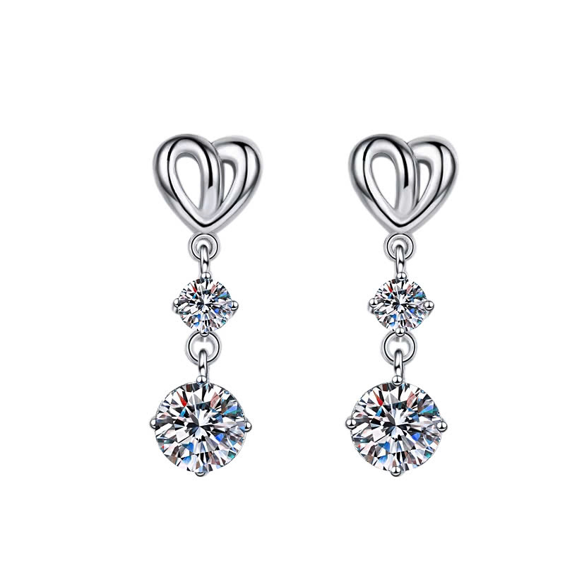 Bông Tai ESME ESES017 Kim Cương Đá Moissanite Bạc 925 Xi Kim 5 lớp