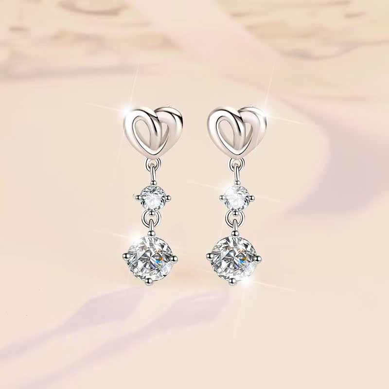 Bông Tai ESME ESES017 Kim Cương Đá Moissanite Bạc 925 Xi Kim 5 lớp