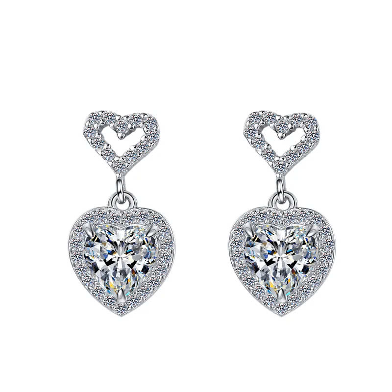 Bông Tai ESME ESES016 Kim Cương Đá Moissanite Bạc 925 Xi Kim 5 lớp