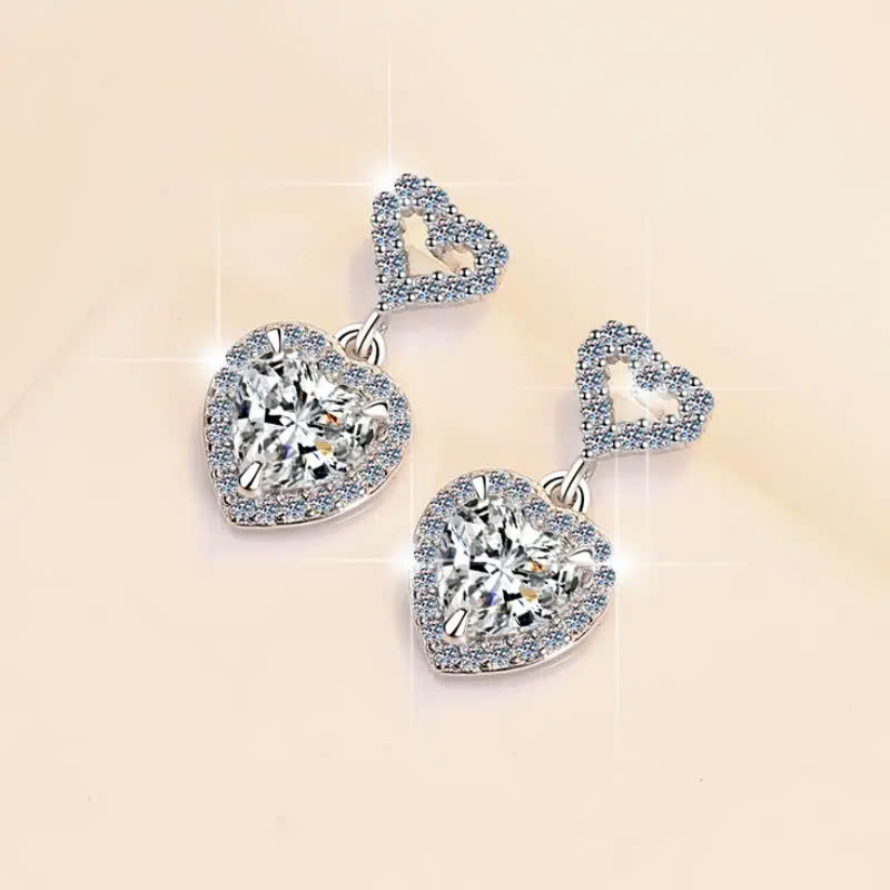 Bông Tai ESME ESES016 Kim Cương Đá Moissanite Bạc 925 Xi Kim 5 lớp