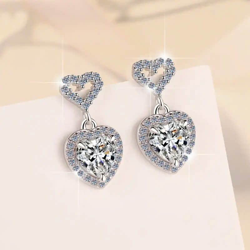 Bông Tai ESME ESES016 Kim Cương Đá Moissanite Bạc 925 Xi Kim 5 lớp