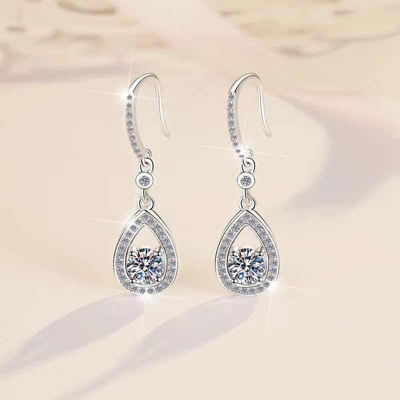 Bông Tai ESME ESES014 Kim Cương Đá Moissanite Bạc 925 Xi Kim 5 lớp