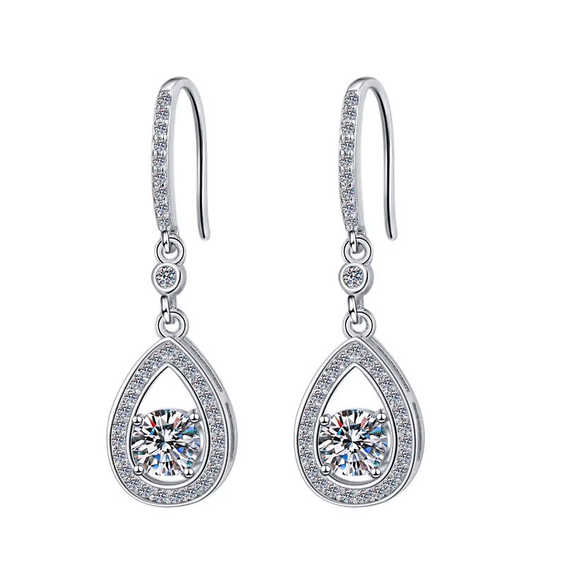 Bông Tai ESME ESES014 Kim Cương Đá Moissanite Bạc 925 Xi Kim 5 lớp