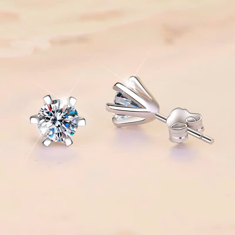 Bông Tai ESME ESES013 Kim Cương Đá Moissanite Bạc 925 Xi Kim 5 lớp
