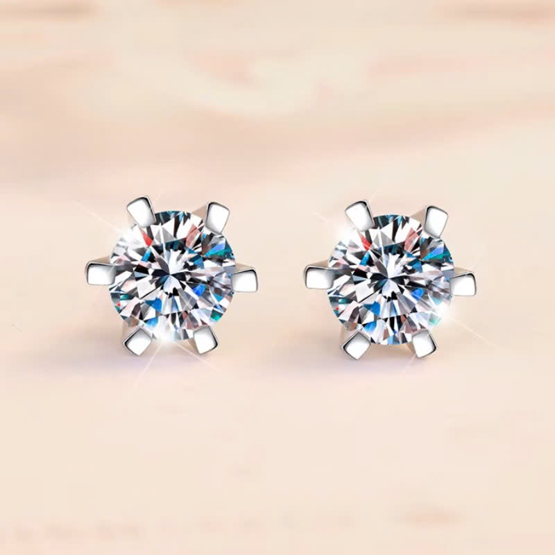 Bông Tai ESME ESES013 Kim Cương Đá Moissanite Bạc 925 Xi Kim 5 lớp