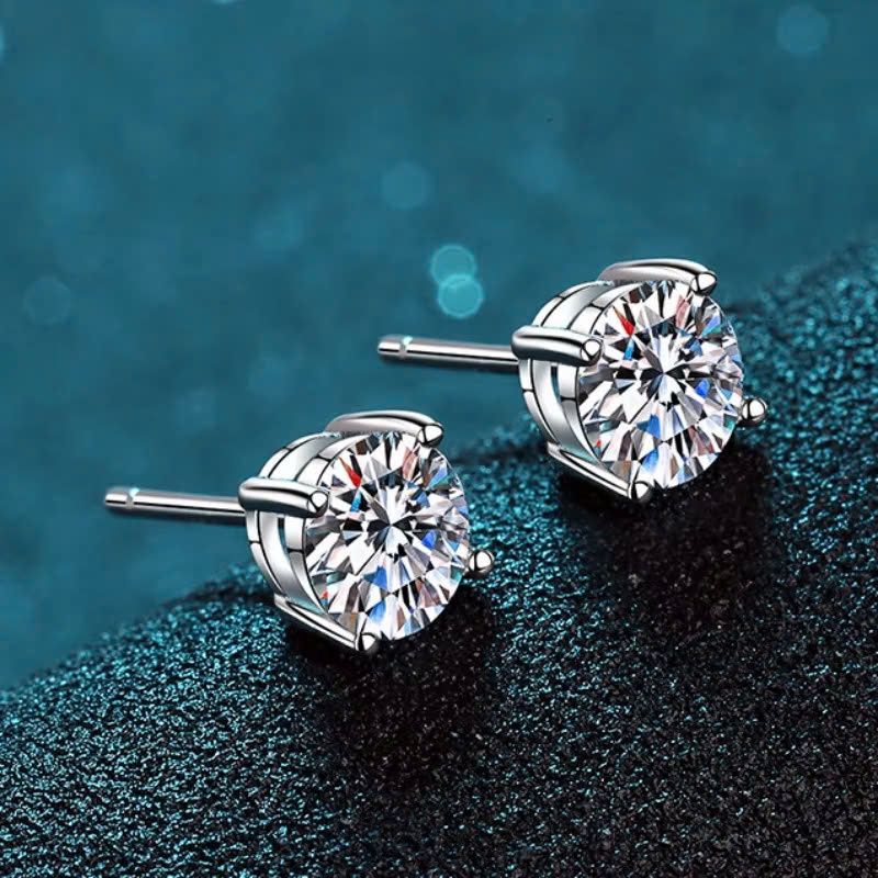 Bông Tai ESME ESES012 Kim Cương Đá Moissanite Bạc 925 Xi Kim 5 lớp