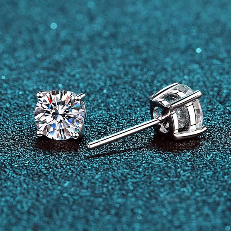 Bông Tai ESME ESES012 Kim Cương Đá Moissanite Bạc 925 Xi Kim 5 lớp