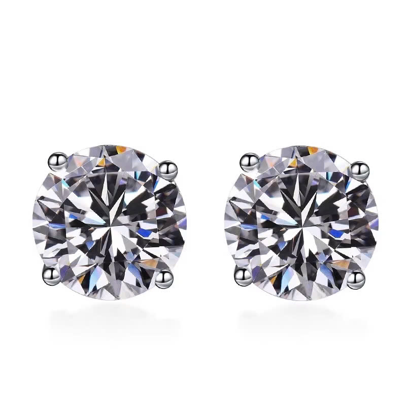 Bông Tai ESME ESES012 Kim Cương Đá Moissanite Bạc 925 Xi Kim 5 lớp