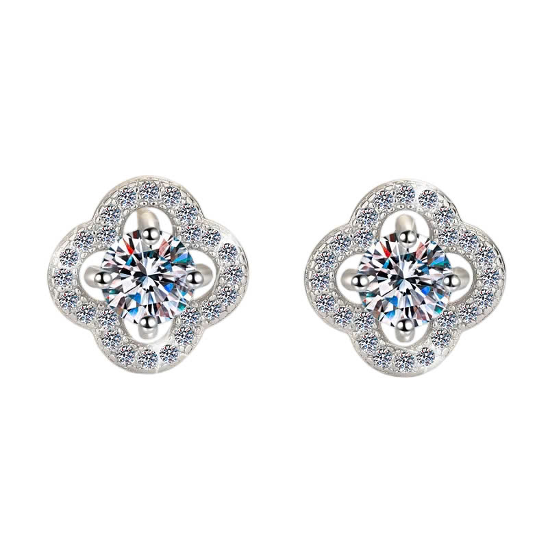Bông Tai ESME ESES008 Kim Cương Đá Moissanite Bạc 925 Xi Kim 5 lớp