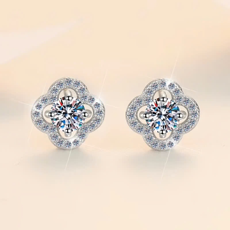 Bông Tai ESME ESES008 Kim Cương Đá Moissanite Bạc 925 Xi Kim 5 lớp