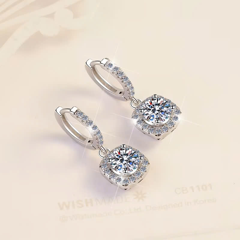 Bông Tai ESME ESES004 Kim Cương Đá Moissanite Bạc 925 Xi Kim 5 lớp