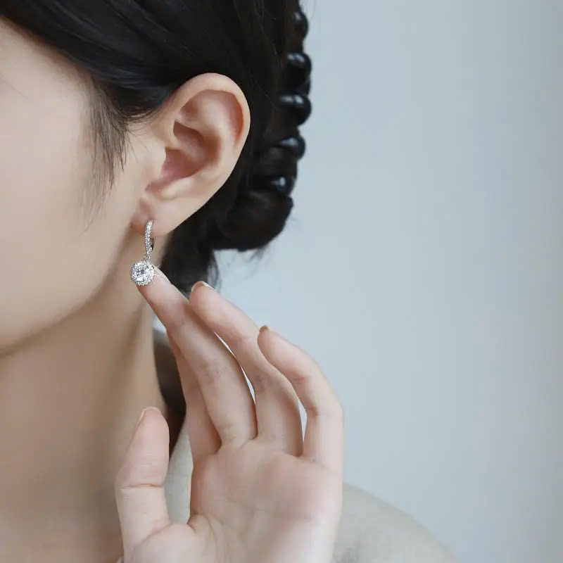 Bông Tai ESME ESES003 Kim Cương Đá Moissanite Bạc 925 Xi Kim 5 lớp
