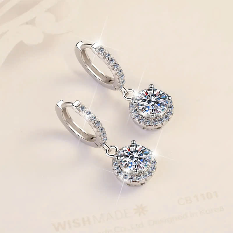 Bông Tai ESME ESES003 Kim Cương Đá Moissanite Bạc 925 Xi Kim 5 lớp