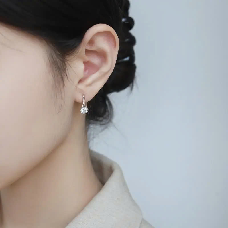 Bông Tai ESME ESES002 Kim Cương Đá Moissanite Bạc 925 Xi Kim 5 lớp