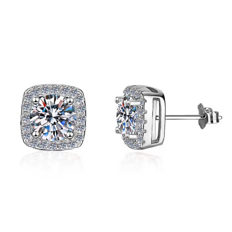 Bông Tai ESME ESES006 Kim Cương Đá Moissanite Bạc 925 Xi Kim 5 lớp