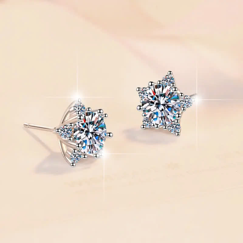 Bông Tai ESME ESES053 Kim Cương Đá Moissanite Bạc 925 Xi Kim 5 lớp